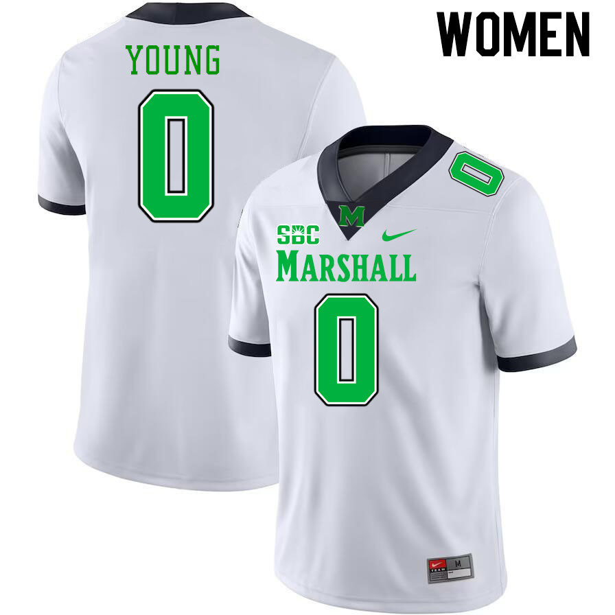 Women #0 Randy Young Marshall Thundering Herd SBC Conference College Football Jerseys Stitched-White Women #0 Randy Young Marshall Thundering Herd SBC Conference College Football Jerseys Stitched-White